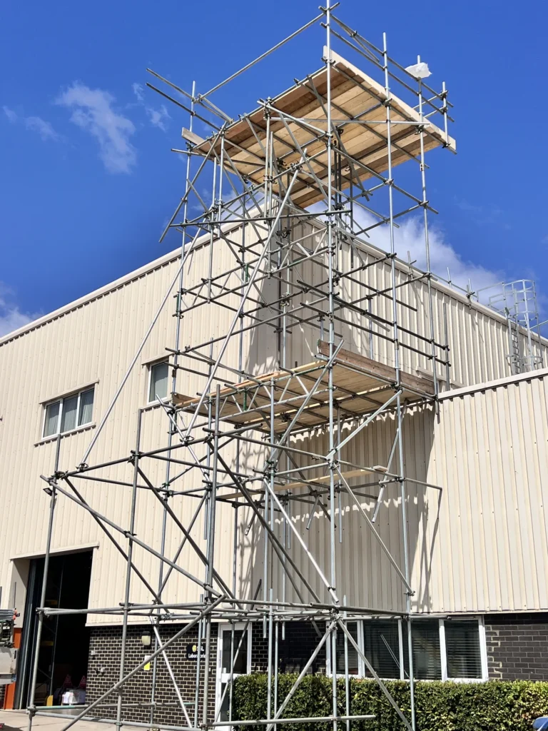 TMP Scaffolding project showing scaffolding and site equipment