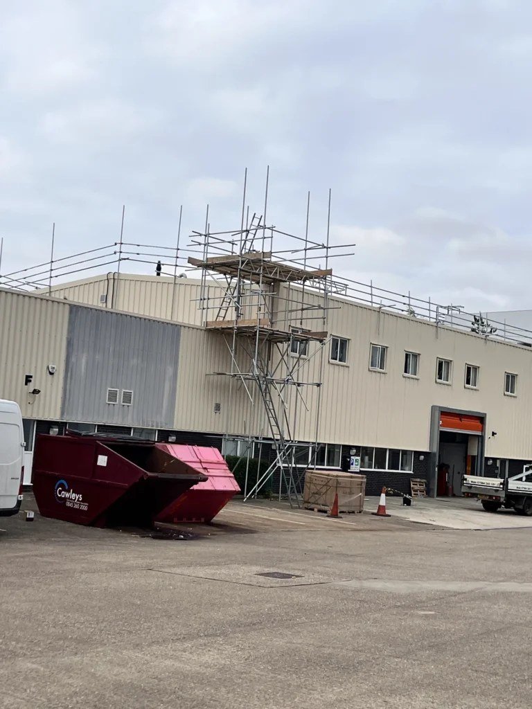 TMP Scaffolding project showing scaffolding and site equipment
